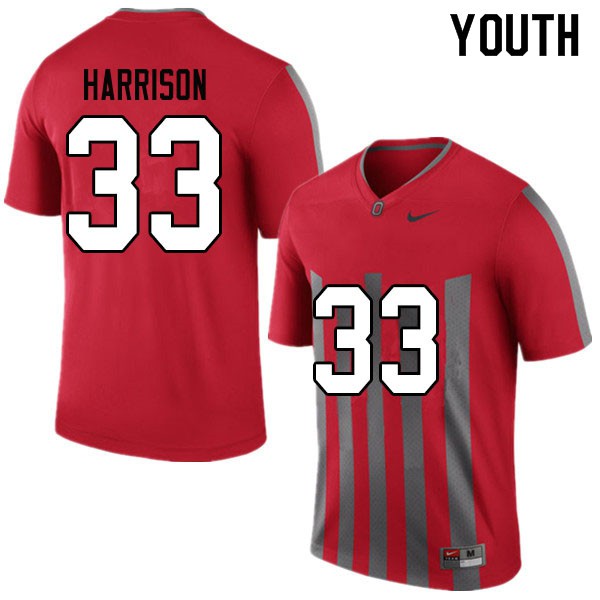 Ohio State Buckeyes #33 Zach Harrison Youth Stitched Jersey Throwback